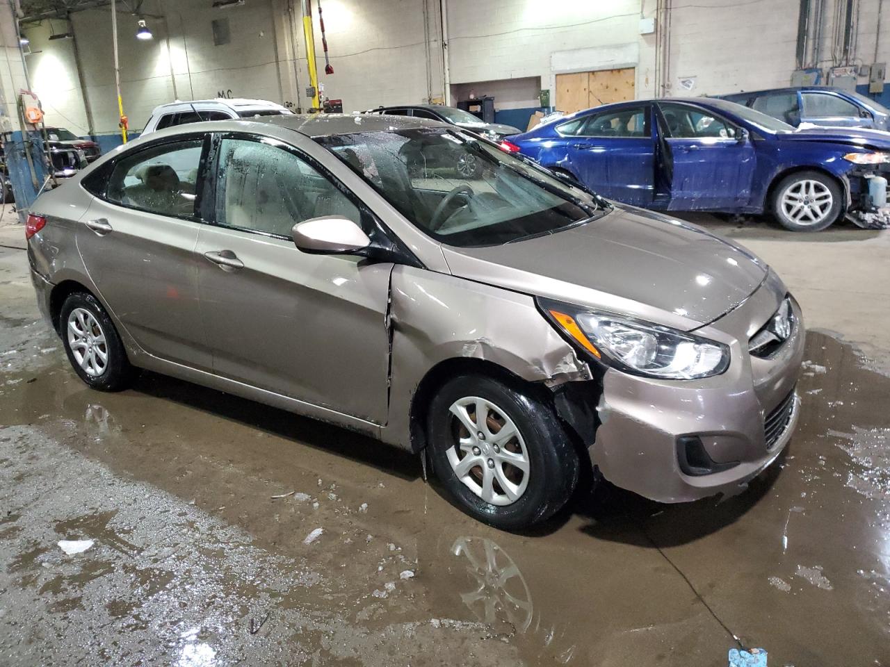 2014 Hyundai Accent VIN KMHCT4AE0EU686560 Copart auction photo, all over damage thumbnail 4