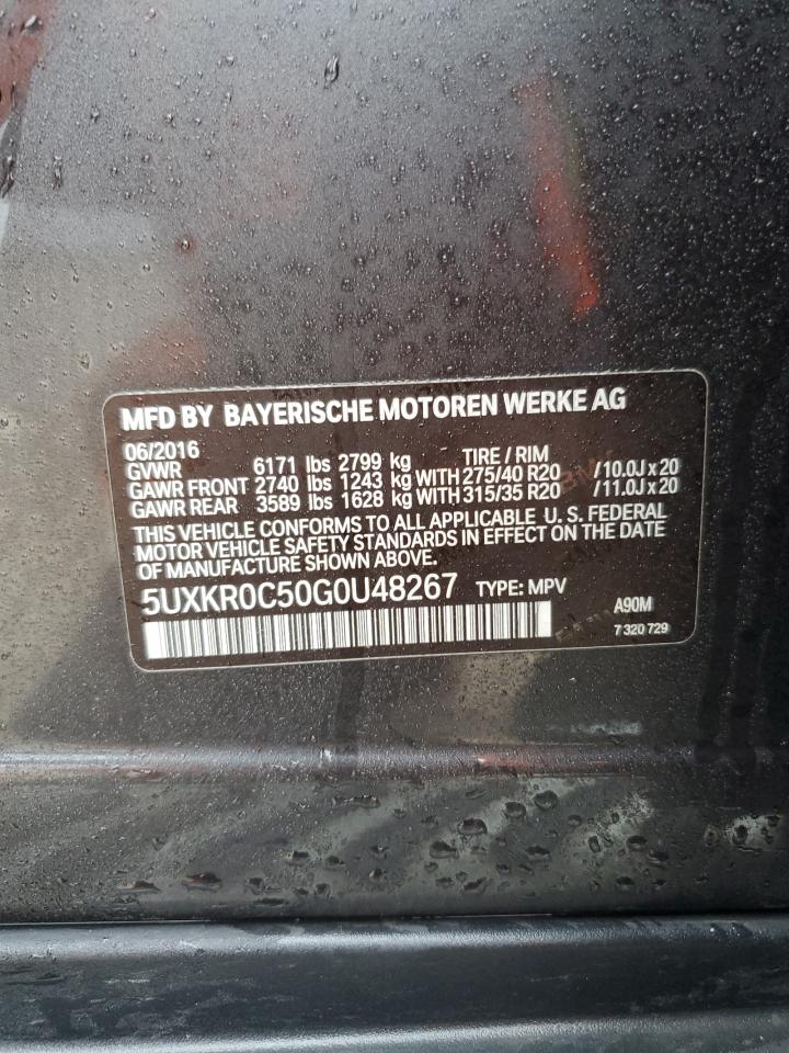 2016 BMW X5 VIN 5UXKR0C50G0U48267 Copart auction photo, mechanical damage thumbnail 13