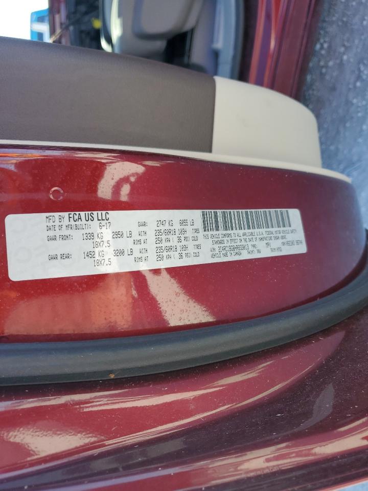 2017 Chrysler Pacifica VIN 2C4RC1BG8HR833013 Copart auction photo, all over / minor dent/scratches damage thumbnail 14