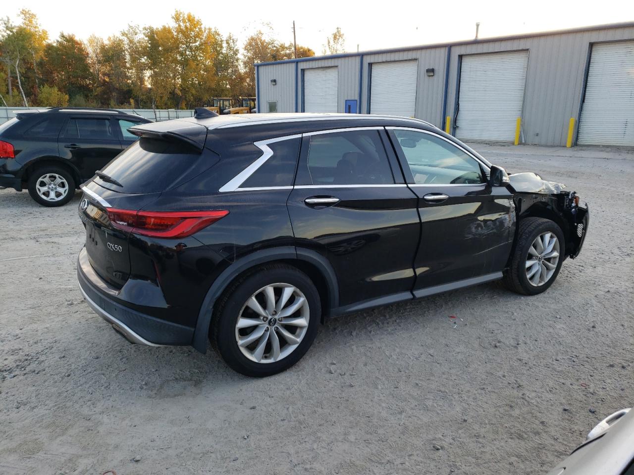 2019 Infiniti QX50 VIN 3PCAJ5M38KF102198 Copart auction photo, side / front end damage thumbnail 3