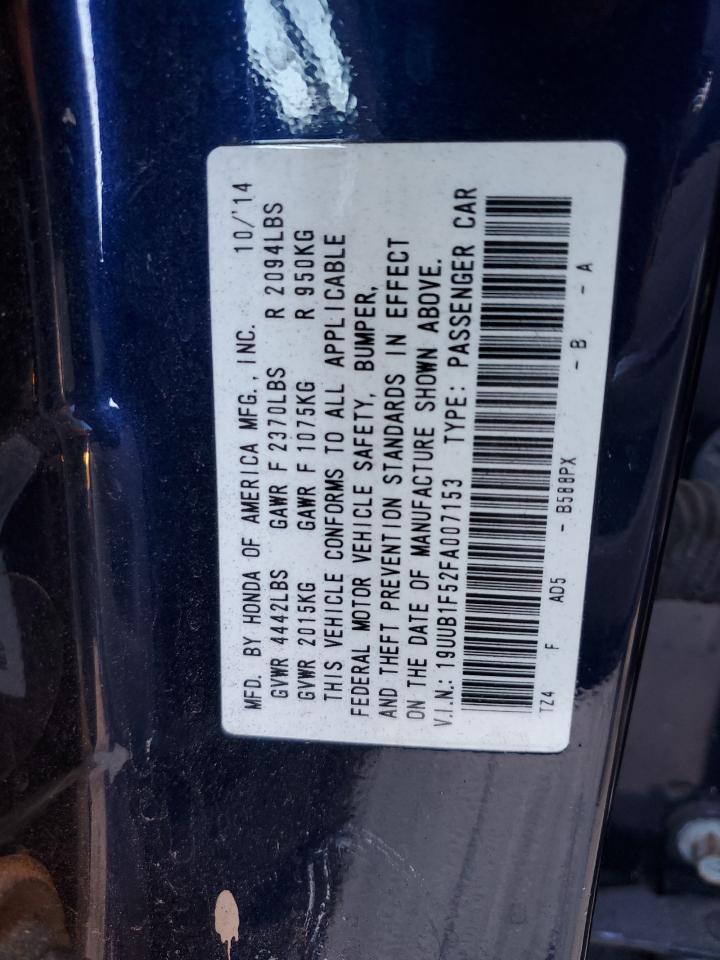 2015 Acura TLX VIN 19UUB1F52FA007153 Copart auction photo, rollover damage thumbnail 12