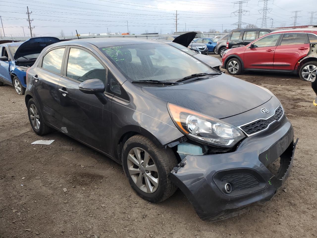 2013 KIA Rio VIN KNADN5A35D6132776 Copart auction photo, front end / minor dent/scratches damage thumbnail 4