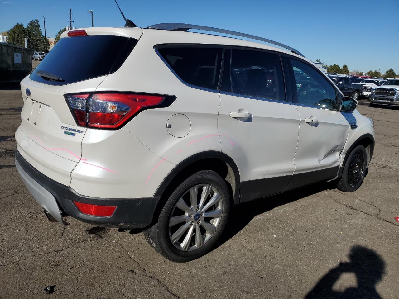 2018 Ford Escape VIN 1FMCU9J97JUC35987 Copart auction photo, side damage thumbnail 3