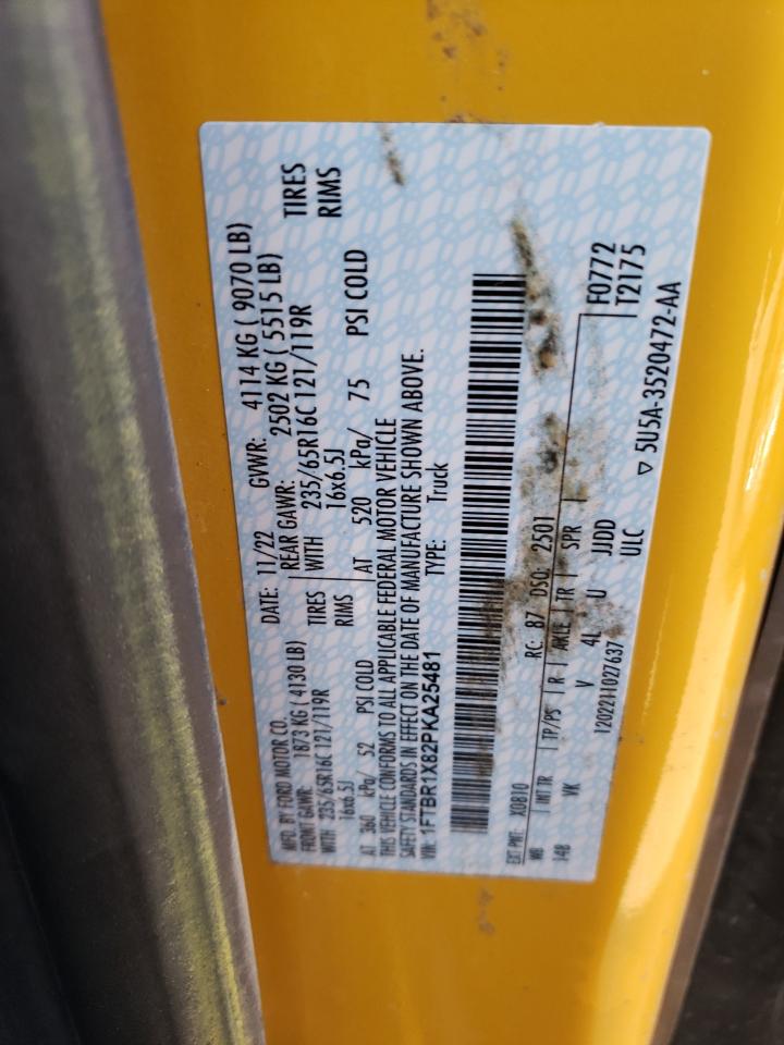 2023 Ford Transit VIN 1FTBR1X82PKA25481 Copart auction photo, undercarriage / side damage thumbnail 12