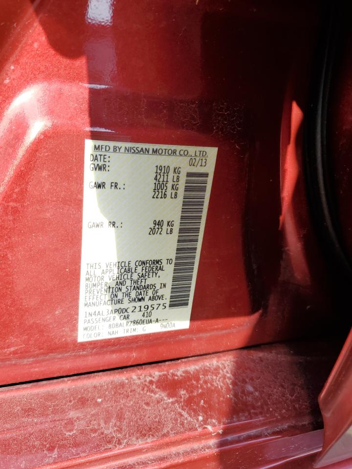 2013 Nissan Altima VIN 1N4AL3AP0DC219575 Copart auction photo, all over / undercarriage damage thumbnail 14