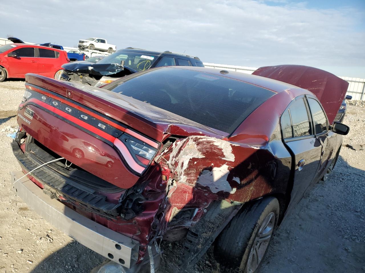 2019 Dodge Charger VIN 2C3CDXBG0KH692073 Copart auction photo, all over damage thumbnail 3