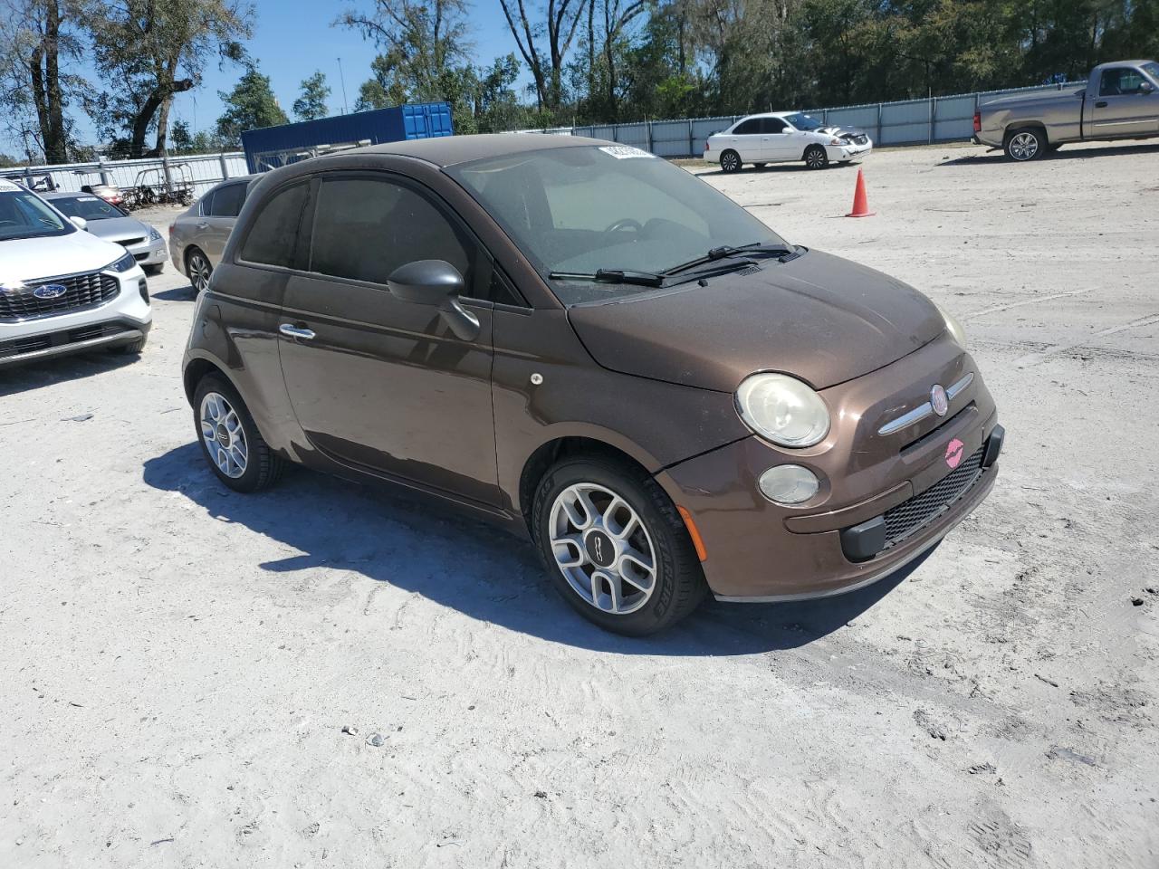 2015 Fiat 500 VIN 3C3CFFAR8FT550087 Copart auction photo, front end / mechanical damage thumbnail 4