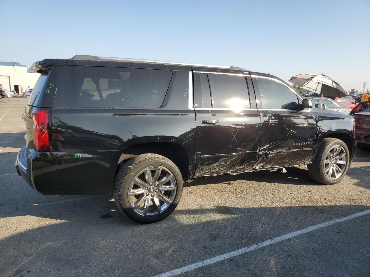 2020 Chevrolet Suburban VIN 1GNSKJKC2LR229156 Copart auction photo, side damage thumbnail 3