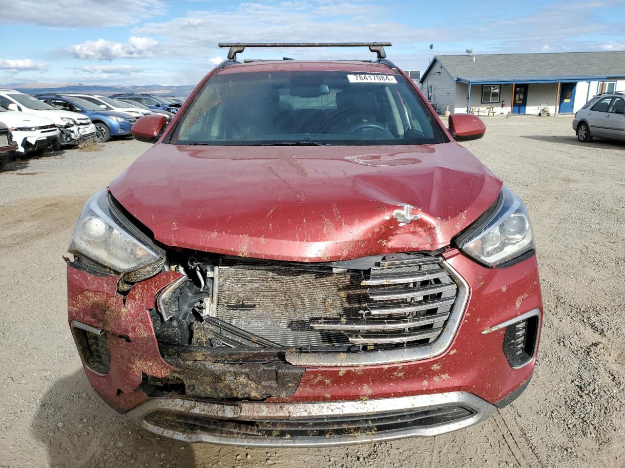 2017 Hyundai Santa Fe VIN KM8SMDHF0HU231154 Copart auction photo, front end / top/roof damage thumbnail 5