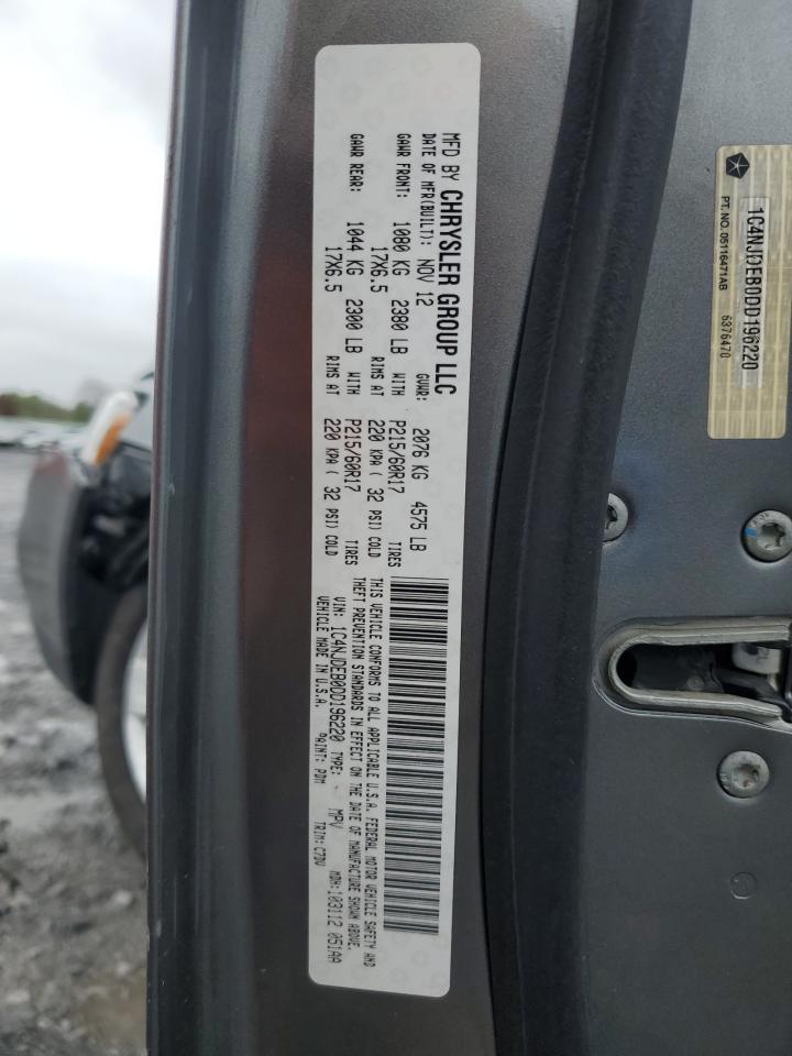 2013 Jeep Compass VIN 1C4NJDEB0DD196220 Copart auction photo, front end damage thumbnail 12
