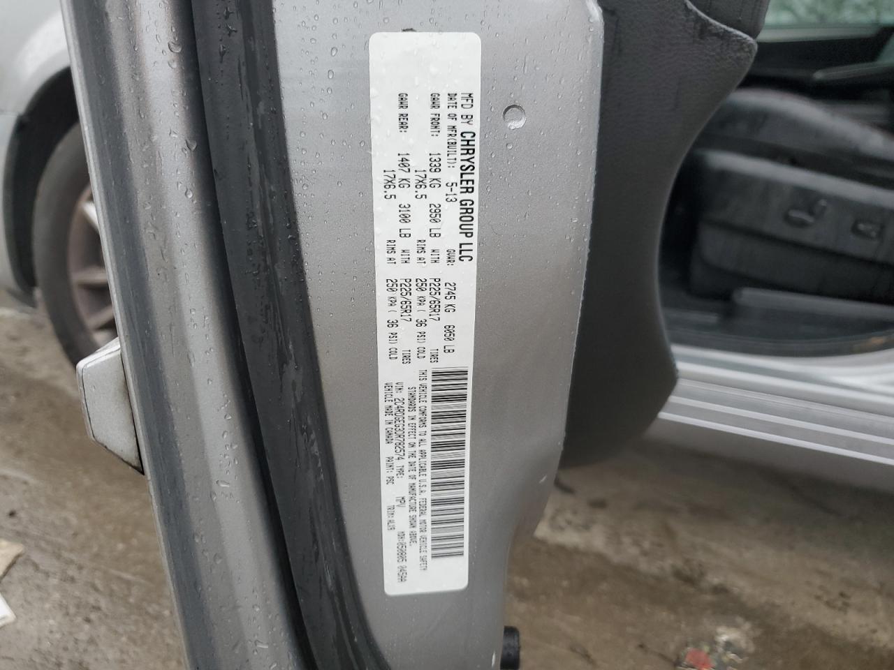 2013 Dodge Caravan VIN 2C4RDGEG3DR782574 Copart auction photo, front end damage thumbnail 13