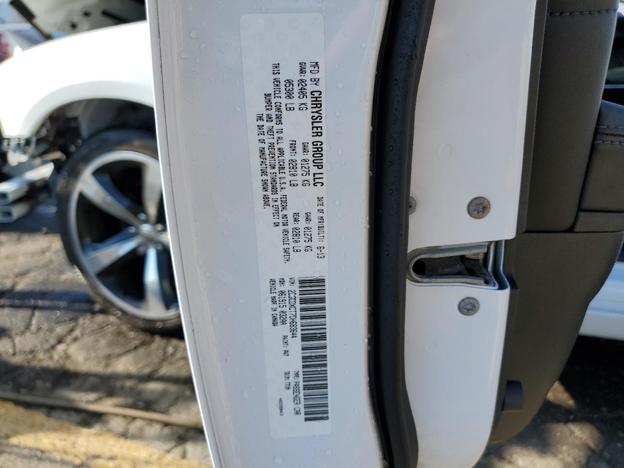 2013 Dodge Charger VIN 2C3CDXCT7DH683644 Copart auction photo, front end damage thumbnail 13