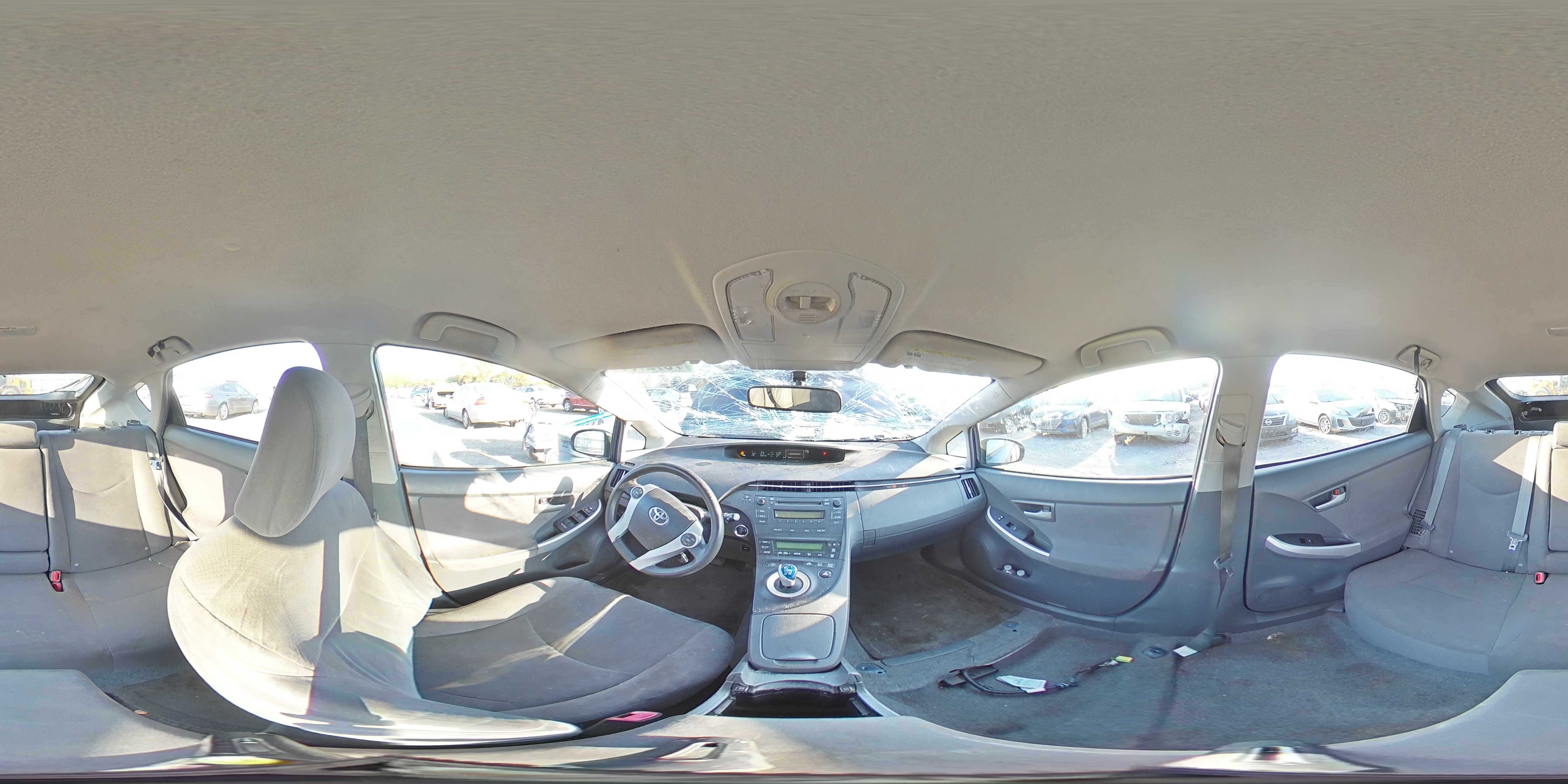 2011 Toyota Prius VIN JTDKN3DU7B0316359 Copart auction photo, top/roof / stripped damage thumbnail 13