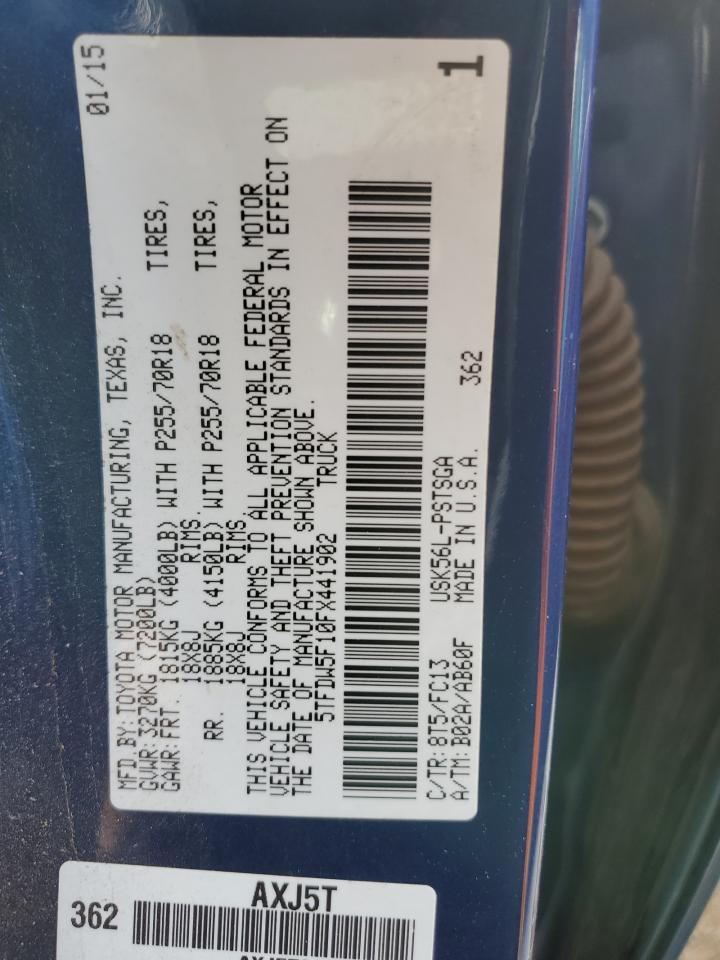 2015 Toyota Tundra VIN 5TFDW5F10FX441902 Copart auction photo, hail damage thumbnail 12