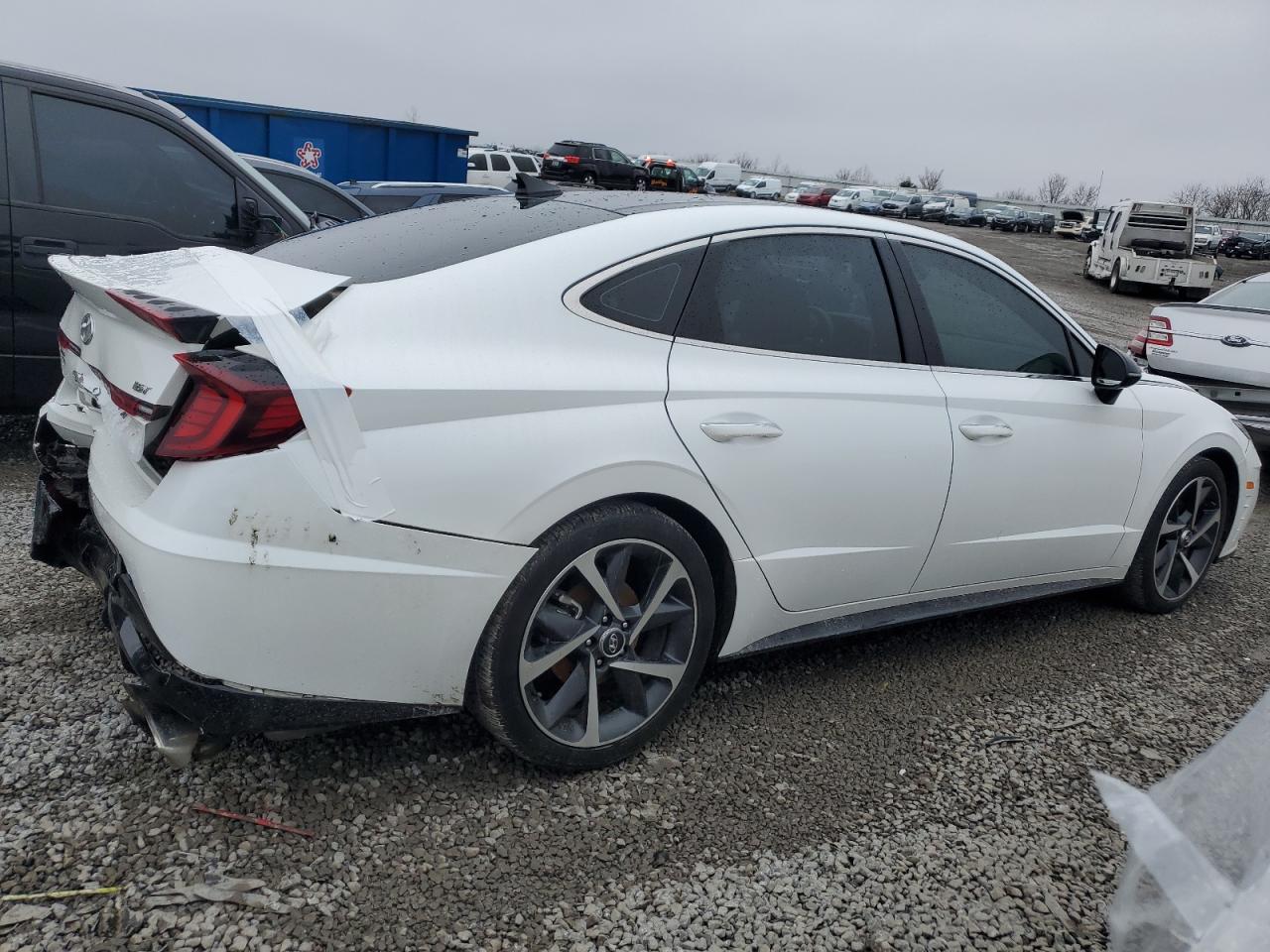 2021 Hyundai Sonata VIN 5NPEJ4J25MH132142 Copart auction photo, rear end damage thumbnail 3