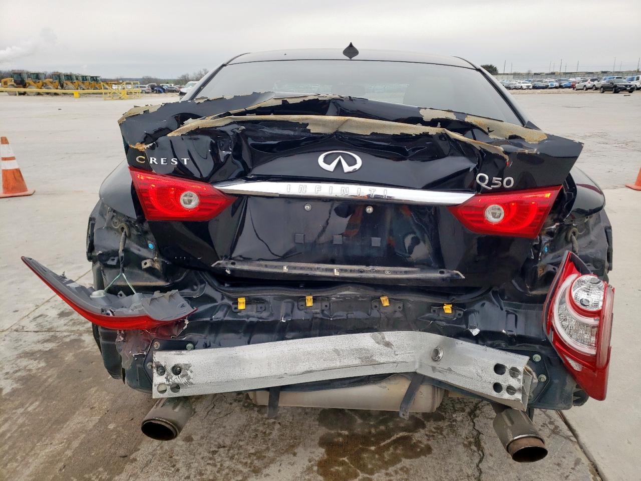 2016 Infiniti Q50 VIN JN1BV7APXFM352036 Copart auction photo, rear end / side damage thumbnail 6