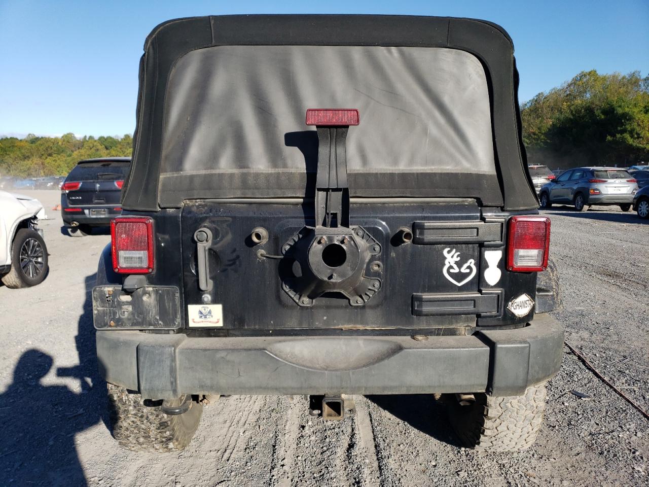 2012 Jeep Wrangler VIN 1C4BJWDG9CL287387 Copart auction photo, front end / side damage thumbnail 6