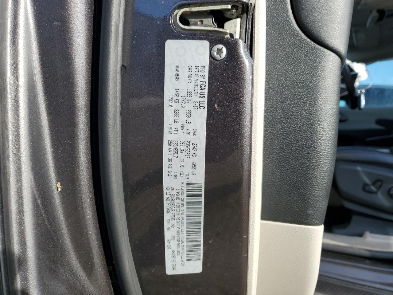 2018 Chrysler Pacifica VIN 2C4RC1BG5JR107535 Copart auction photo, front end / rear end damage thumbnail 16