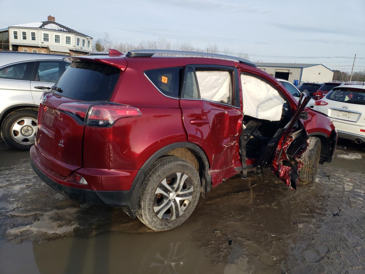 2018 Toyota RAV 4 VIN 2T3BFREVXJW821118 Copart auction photo, side / front end damage thumbnail 3