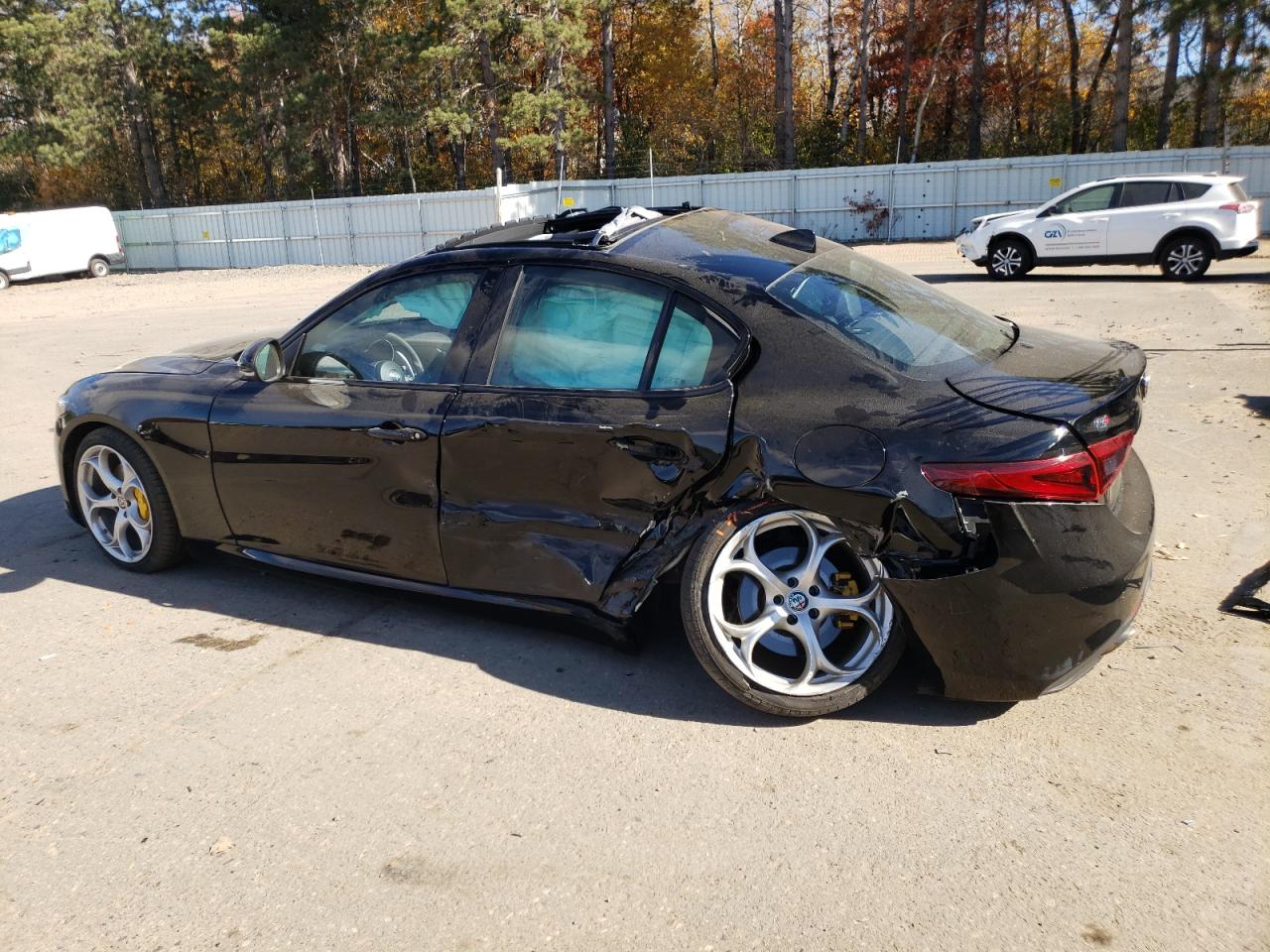 2019 Alfa Romeo Giulia VIN ZARFANBNXK7605785 Copart auction photo, side / rear end damage thumbnail 2