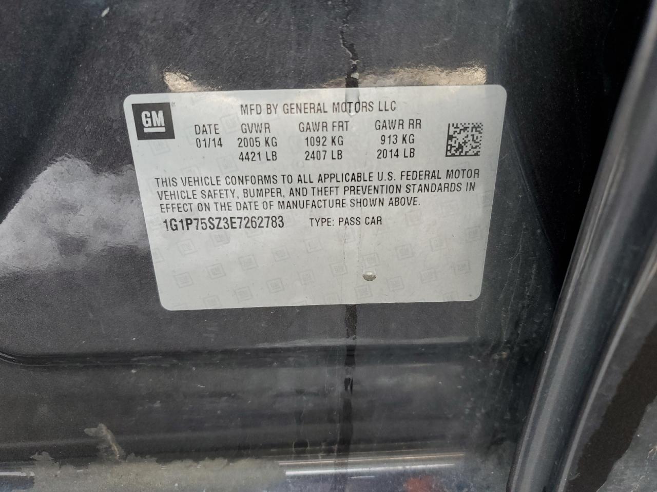 2014 Chevrolet Cruze VIN 1G1P75SZ3E7262783 Copart auction photo, front end damage thumbnail 15
