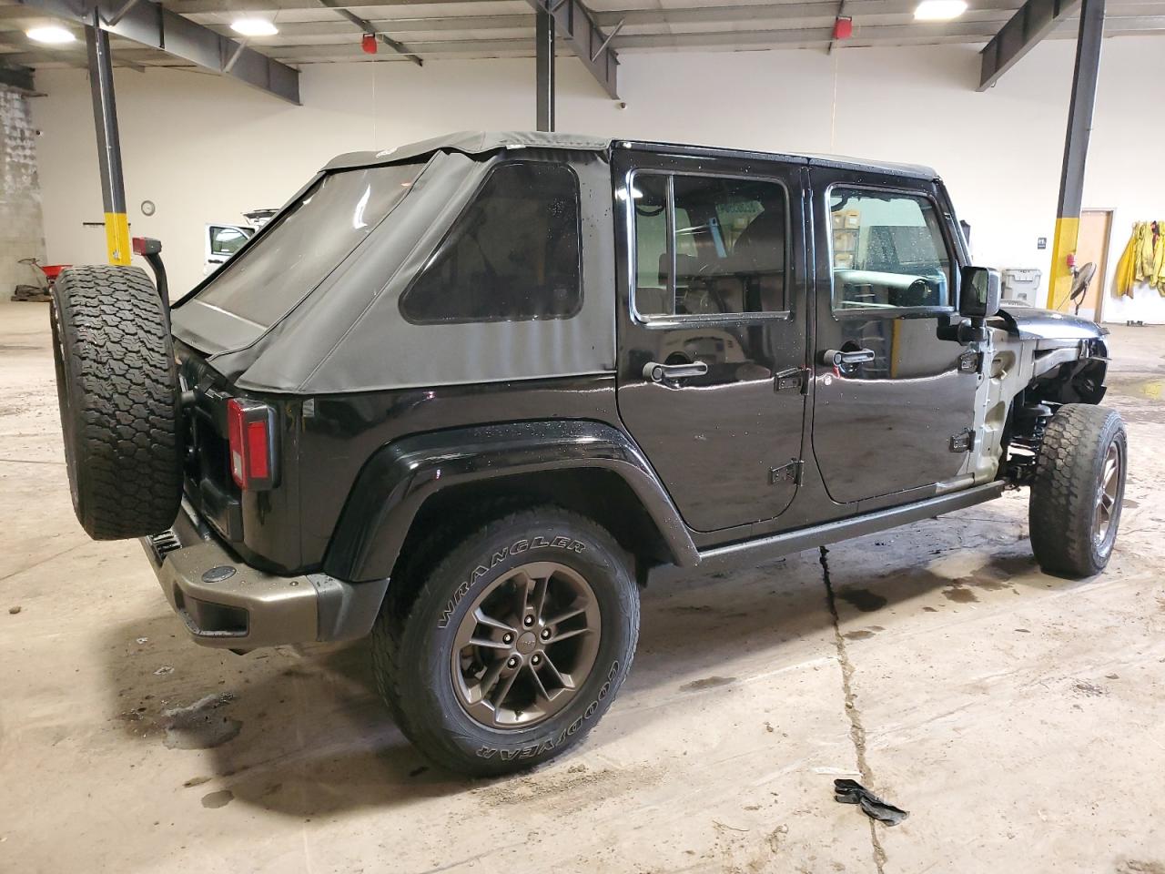 2017 Jeep Wrangler VIN 1C4BJWEG2HL554309 Copart auction photo, front end / side damage thumbnail 3