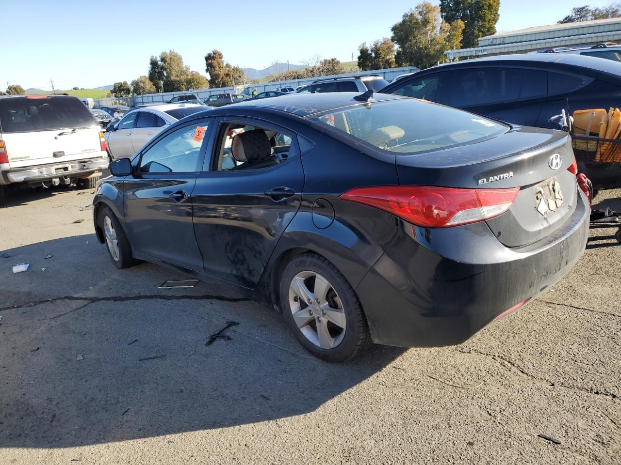 2013 Hyundai Elantra VIN KMHDH4AE5DU681844 Copart auction photo, vandalism damage thumbnail 2