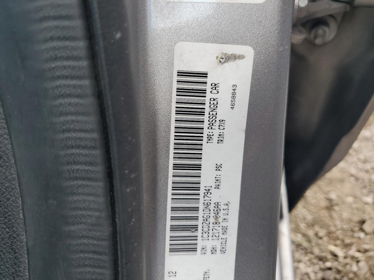 2013 Dodge Avenger VIN 1C3CDZAG1DN617941 Copart auction photo, front end damage thumbnail 12