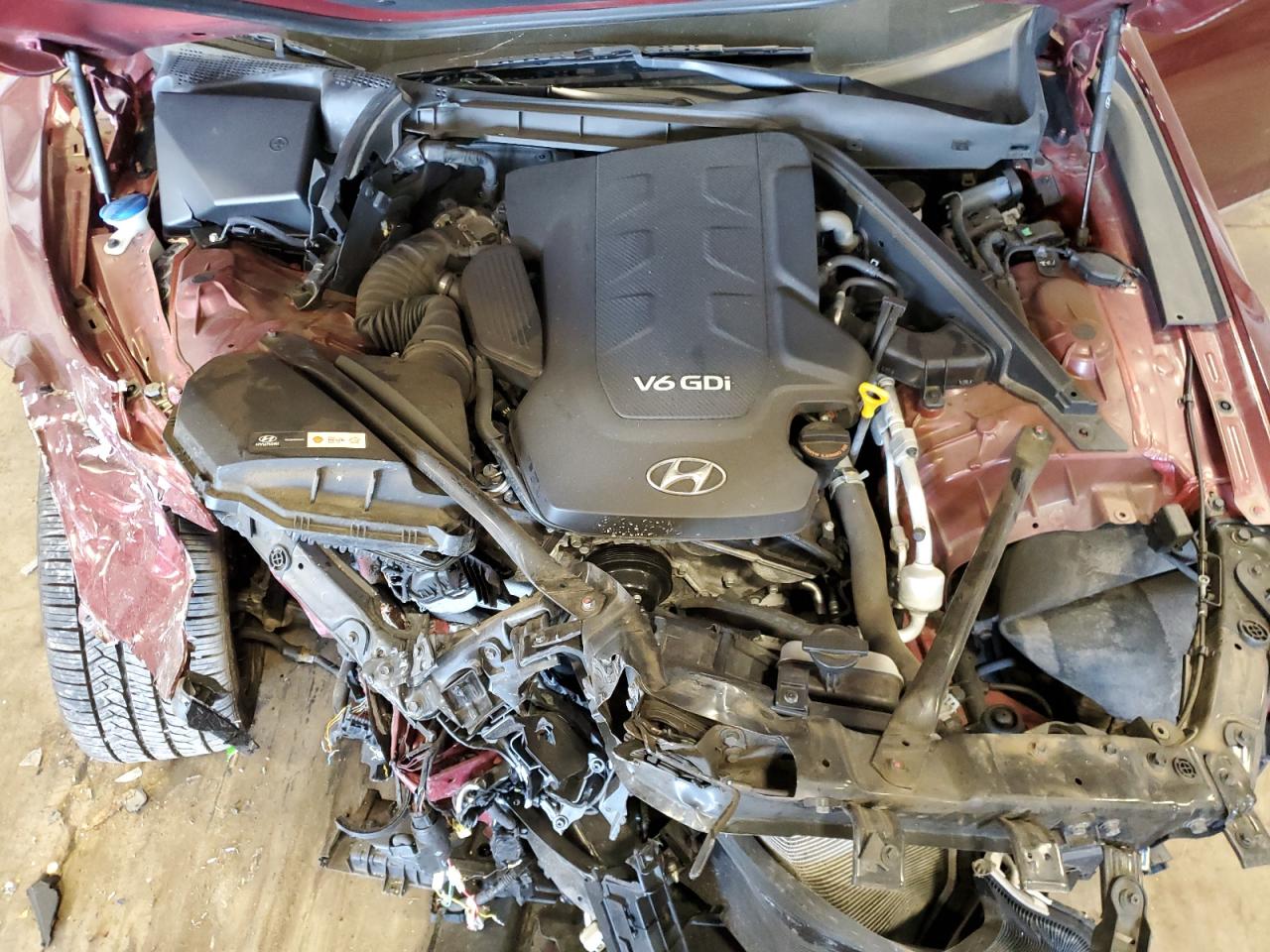 2016 Hyundai Genesis VIN KMHGN4JE6GU140747 Copart auction photo, front end / top/roof damage thumbnail 11