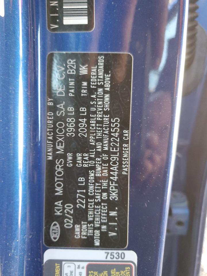 2020 KIA Forte VIN 3KPF44AC9LE224555 Copart auction photo, rear end damage thumbnail 12