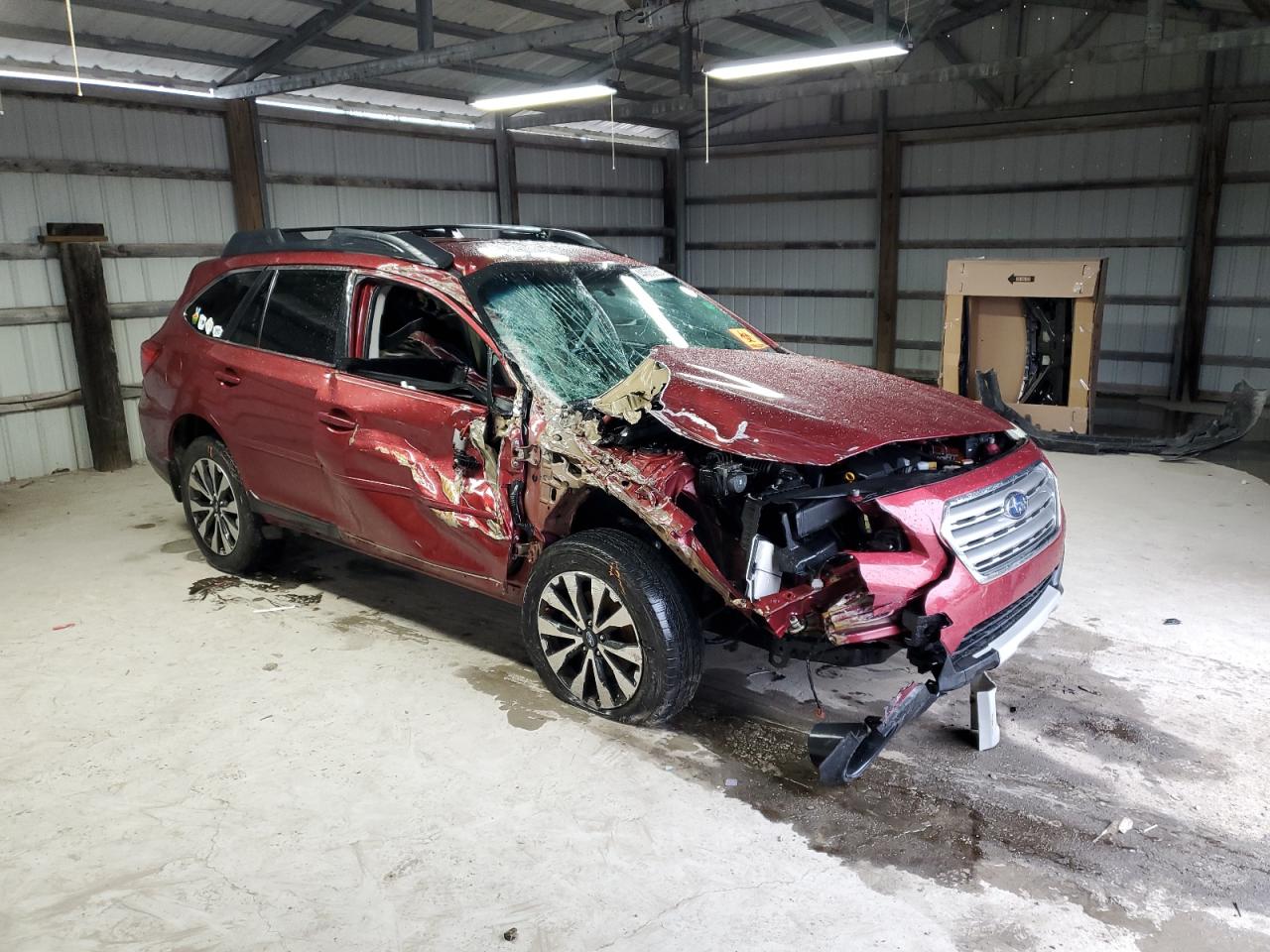 2015 Subaru Outback VIN 4S4BSBJCXF3362332 Copart auction photo, front end / side damage thumbnail 4