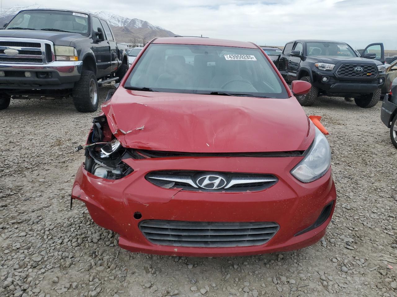 2014 Hyundai Accent VIN KMHCT4AE5EU717429 Copart auction photo, front end damage thumbnail 5