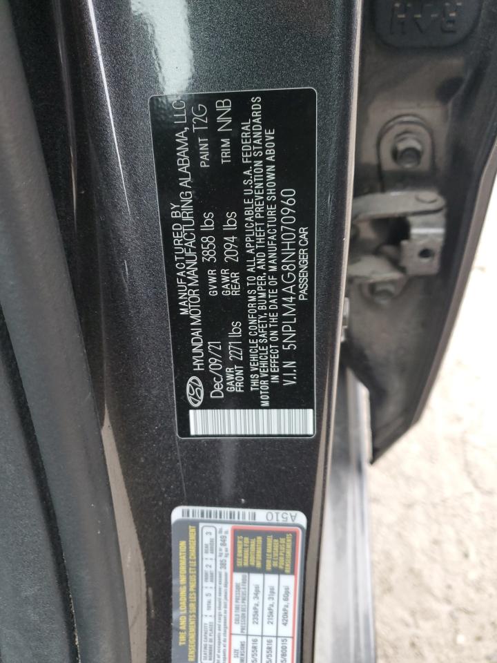 2022 Hyundai Elantra VIN 5NPLM4AG8NH070960 Copart auction photo, rear end / minor dent/scratches damage thumbnail 12