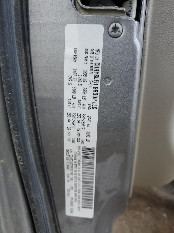 2014 Chrysler Town & Country VIN 2C4RC1BG7ER381762 Copart auction photo, front end / minor dent/scratches damage thumbnail 13