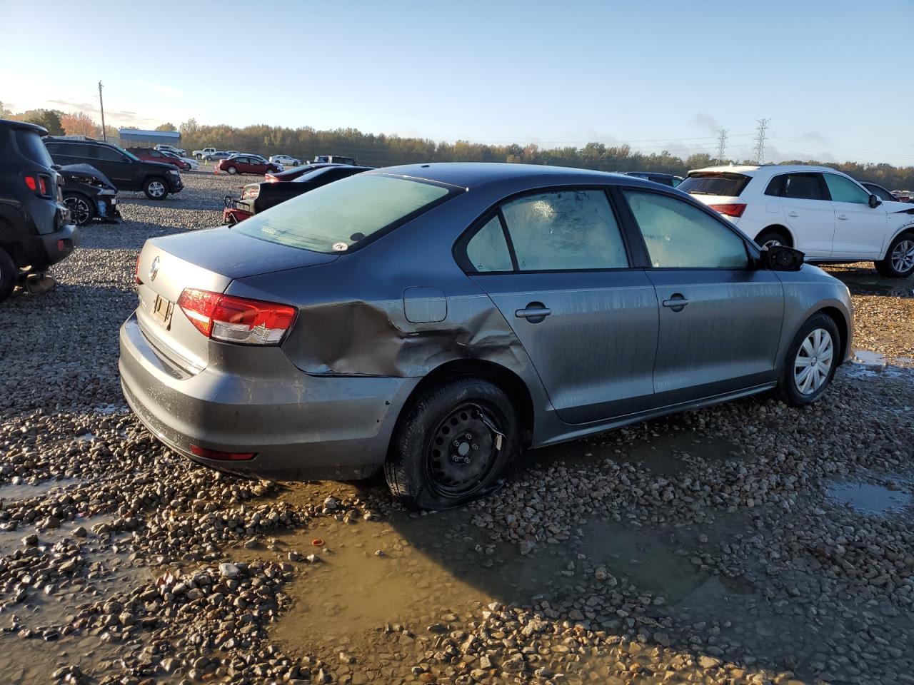 2015 Volkswagen Jetta VIN 3VW2K7AJ2FM427069 Copart auction photo, rear end damage thumbnail 3