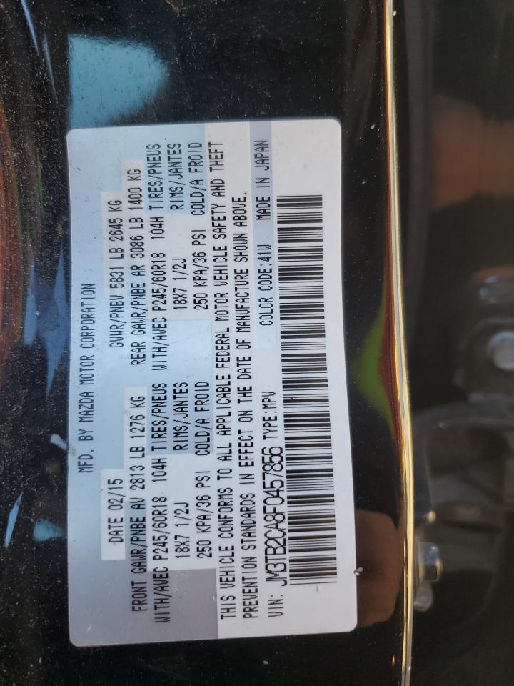 2015 Mazda CX-9 VIN JM3TB2CA8F0457856 Copart auction photo, front end / side damage thumbnail 14