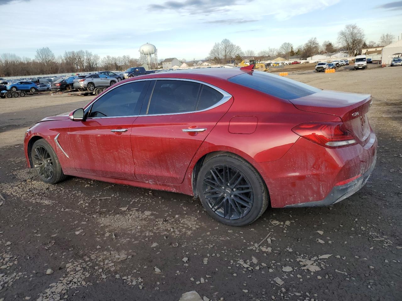 2020 Genesis G70 VIN KMTG34LA0LU056732 Copart auction photo, front end / undercarriage damage thumbnail 2