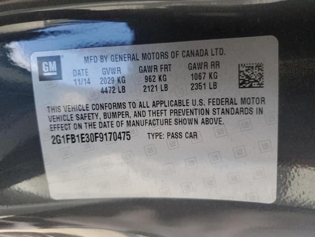 2015 Chevrolet Camaro VIN 2G1FB1E30F9170475 Copart auction photo, front end / rear end damage thumbnail 13