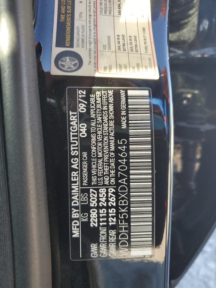 2013 Mercedes-Benz E-klasse VIN WDDHF5KBXDA704645 Copart auction photo, front end damage thumbnail 14