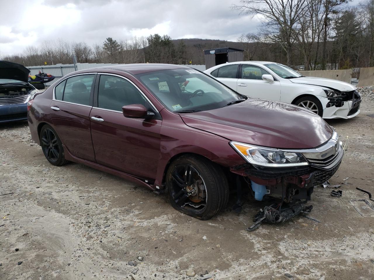2017 Honda Accord VIN 1HGCR2F13HA192780 Copart auction photo, front end / undercarriage damage thumbnail 4