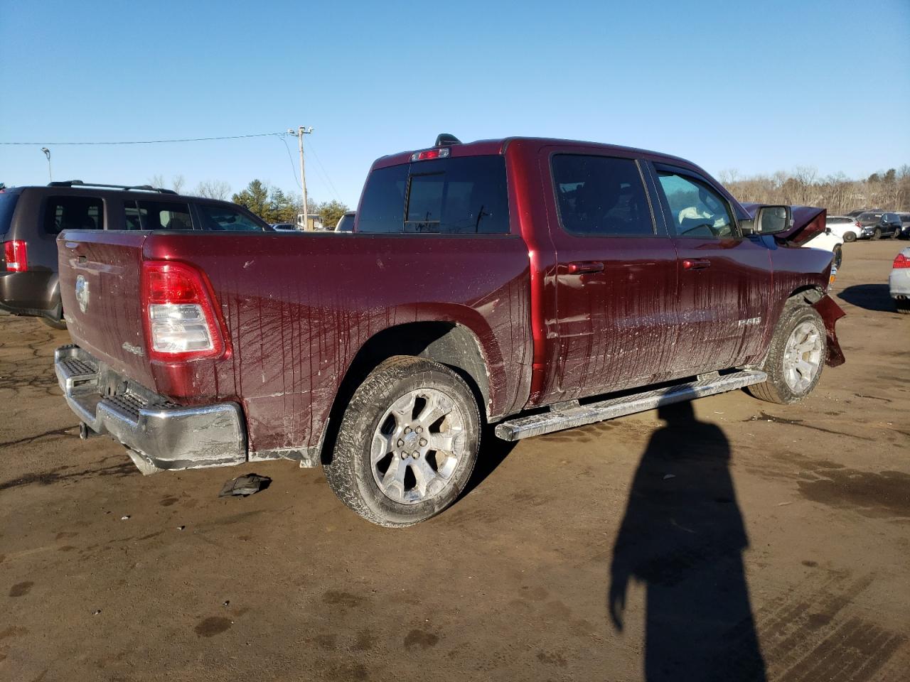 2021 RAM 1500 VIN 1C6SRFFT5MN701765 Copart auction photo, front end damage thumbnail 3
