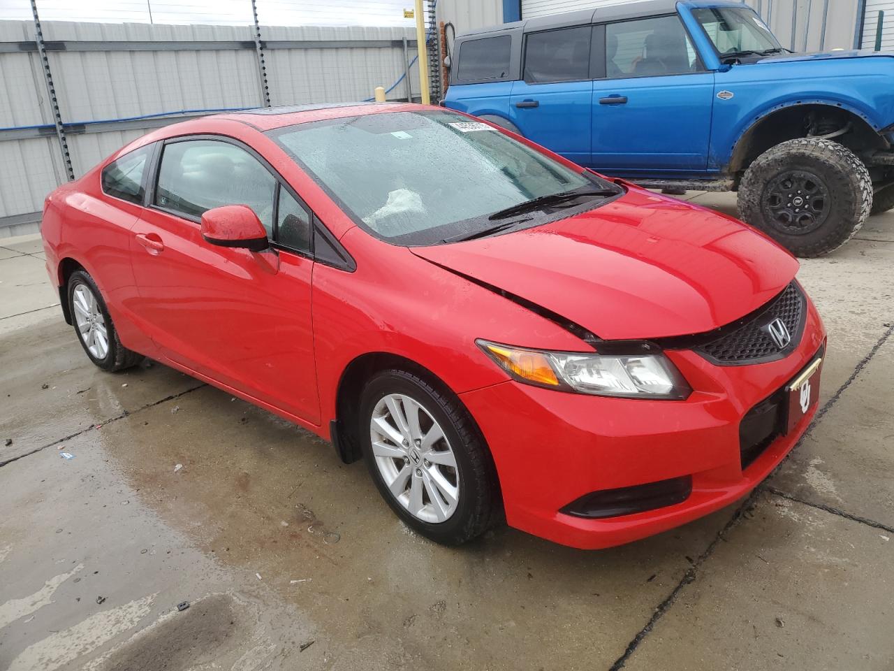 2012 Honda Civic VIN 2HGFG3B85CH538592 Copart auction photo, front end / side damage thumbnail 4