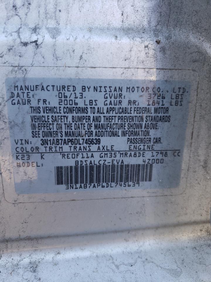 2013 Nissan Sentra VIN 3N1AB7AP6DL745639 Copart auction photo, all over damage thumbnail 12