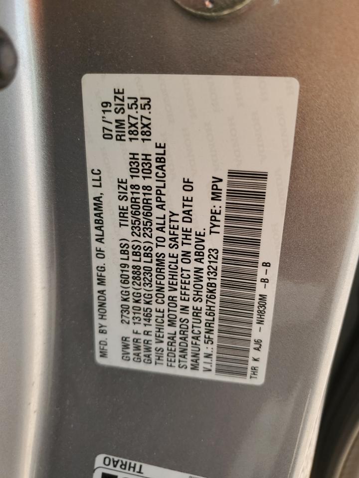 2019 Honda Odyssey VIN 5FNRL6H76KB132123 Copart auction photo, front end damage thumbnail 15