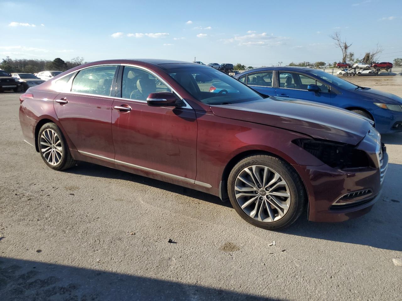2015 Hyundai Genesis VIN KMHGN4JE1FU090080 Copart auction photo, front end damage thumbnail 4