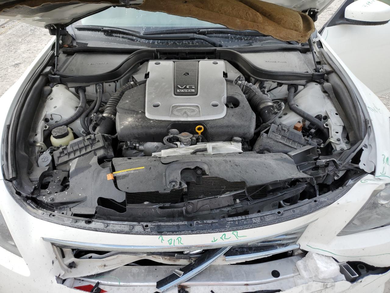 2012 Infiniti G VIN JN1CV6FE8CM203612 Copart auction photo, front end damage thumbnail 11