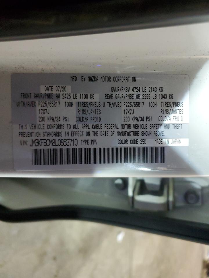 2020 Mazda CX-5 VIN JM3KFBCM8L0863710 Copart auction photo, all over / stripped damage thumbnail 14