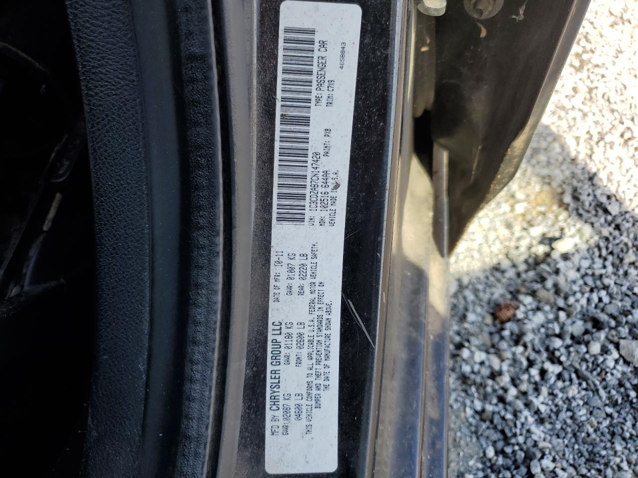 2012 Dodge Avenger VIN 1C3CDZAB7CN147420 Copart auction photo, front end damage thumbnail 12