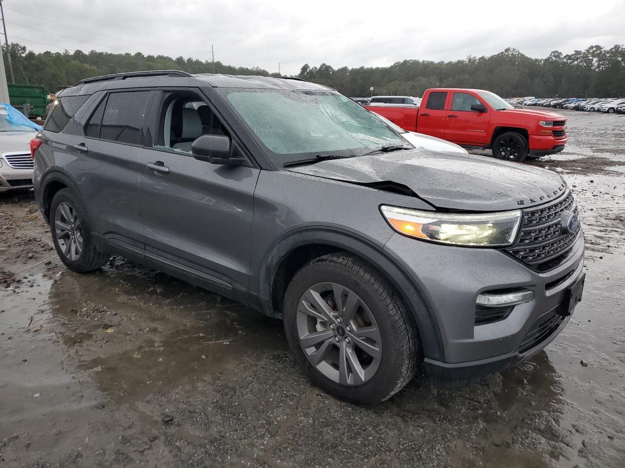 2021 Ford Explorer VIN 1FMSK7DH1MGB50669 Copart auction photo, top/roof damage thumbnail 4