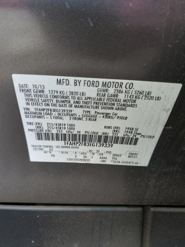 2014 Ford Taurus VIN 1FAHP2F83EG139339 Copart auction photo, undercarriage damage thumbnail 12